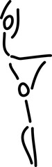 Handgezeichnete Figur, Strichfigur, Strichm&auml;nnchen - Zeichnung zeigt zwei Ballet T&auml;nzer.