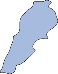 Map of Lebanon. Country map silhouette vector illustration