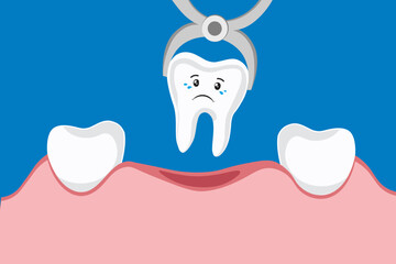 Removal of a diseased tooth with a dental instrument