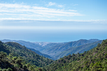 Fototapeta na wymiar Hiking trail to Lucero peak, Natural Mountains park of Tejeda, Almijara and Alhama