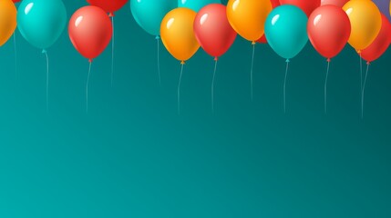 Yellow, orange, red, and green balloons are strategically left blank in the image. This will provide enough space to insert text later. Suitable for creative use that can add text