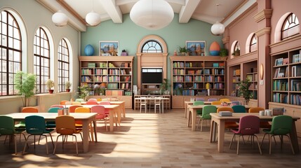 Modern Elementary School Classroom Interior