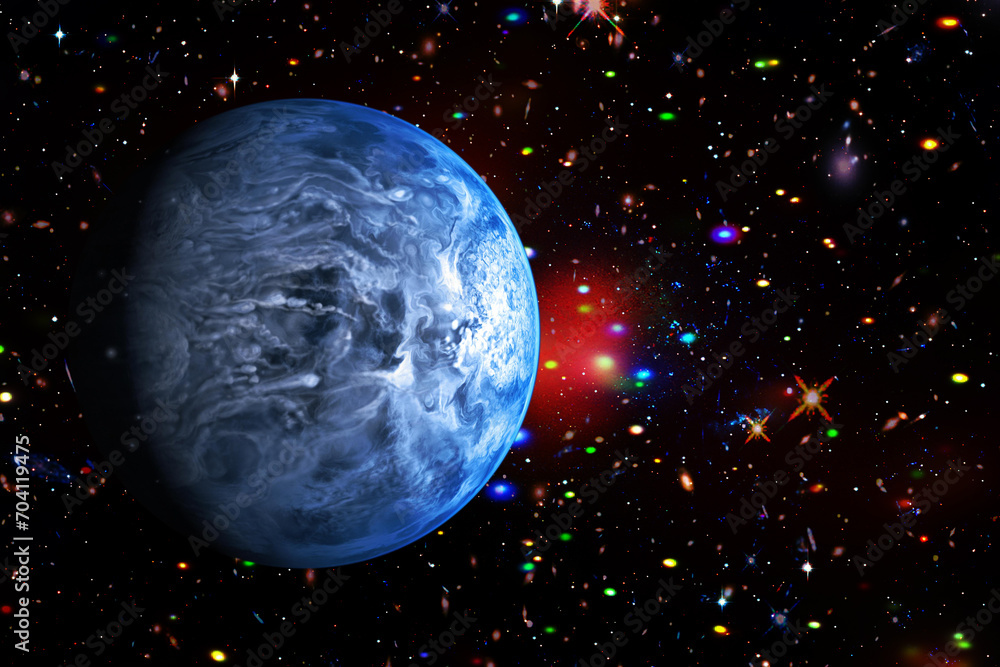 Wall mural fascinating exoplanet in the deep space. the elements of this image furnished by nasa.