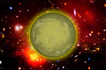 Moon and galaxies. The elements of this image furnished by NASA.