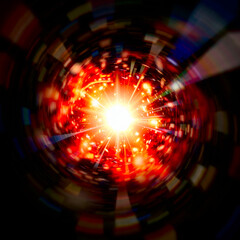 Obraz premium Big splash in universe. Space background. Colorful lights.The elements of this image furnished by NASA.