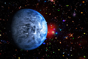 Fascinating exoplanet in the deep space. The elements of this image furnished by NASA.