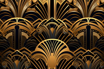 black and gold art deco background
