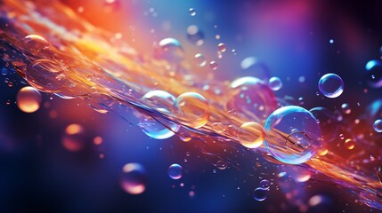 Colorful bubbles floating in a vibrant background