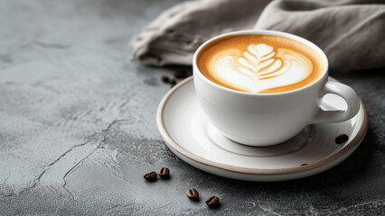 Coffee Break: Cappuccino on a Gray and Brown Canvas