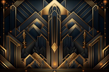 art deco background with shapes
