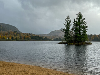 lake and mountains