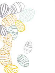 Frame made of elements for Easter. Traditional Easter elements. Vector illustration. Traditional easter ornament. Happy easter. Hand-drawn. Vector illustration.