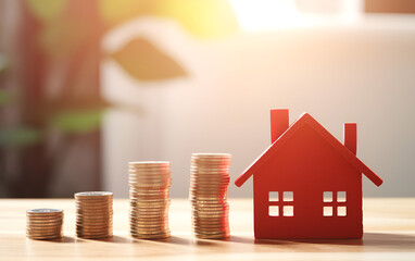house and coins