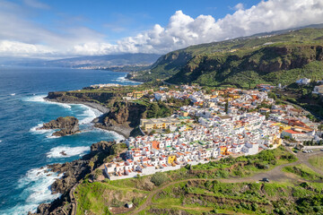 Fototapeta na wymiar Aerial view of San Juan de la Rambla town in Tenerife, Canary Islands, Spain