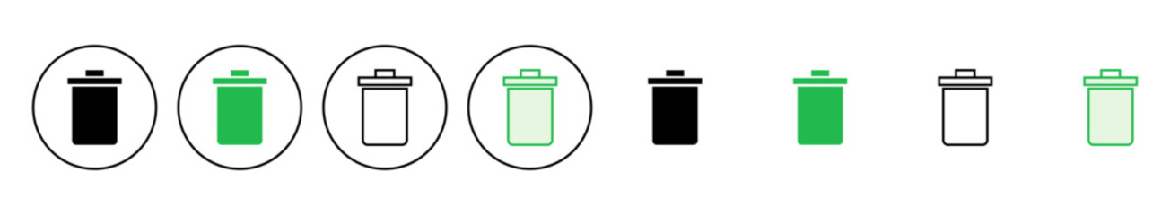 Trash icon set. trash can icon. delete icon vector. garbage