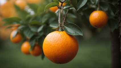 Orange Hanging on Tree, Background, Hard Blur