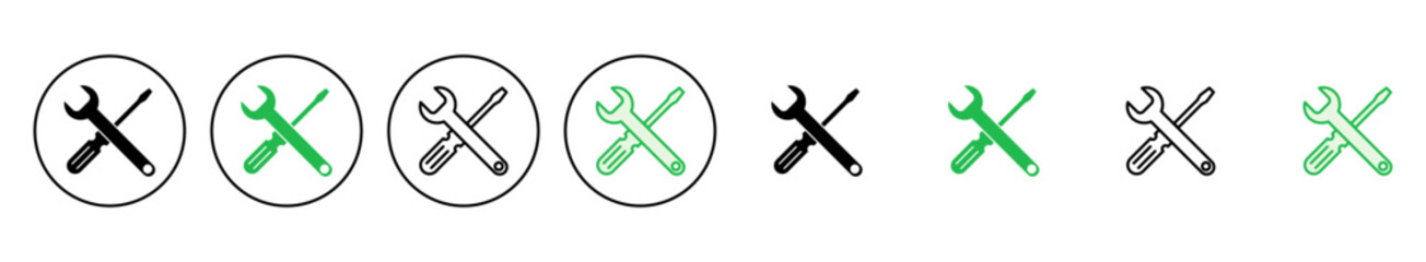 Repair tools icon set. tool icon vector. setting icon vector. Wrench and screwdriver. support, Service
