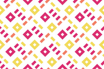 geometric seamless pattern. Abstract graphic background with squares, lines, grid. Simple geo texture. Ethnic style ornament. Repeat vintage design for decor, print