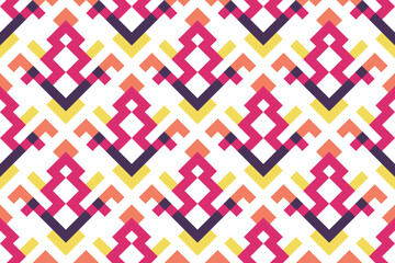 geometric seamless pattern. Abstract graphic background with squares, lines, grid. Simple geo texture. Ethnic style ornament. Repeat vintage design for decor, print