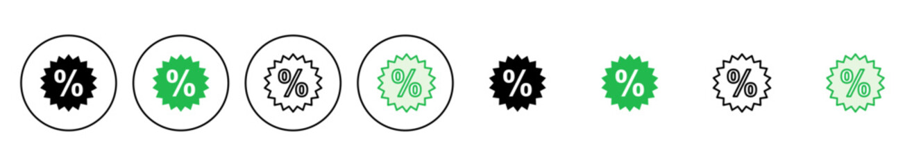 Discount icon set. Discount tag icon.