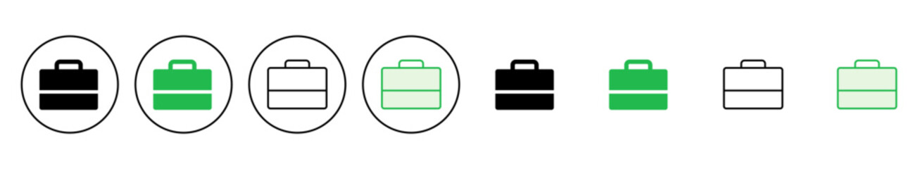 Briefcase icon set. suitcase icon. luggage symbol.