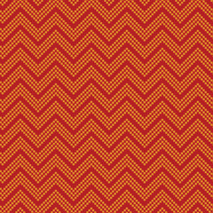 Indian bandhni style chevron pattern, gold on red. 