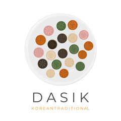 Logo Vector illustration of Top view Dasik Traditional Korean food