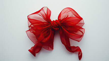 Red fabric bow