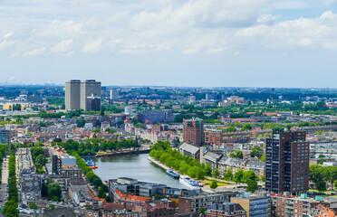 Fototapeta na wymiar Harbor Area Rotterdam from above