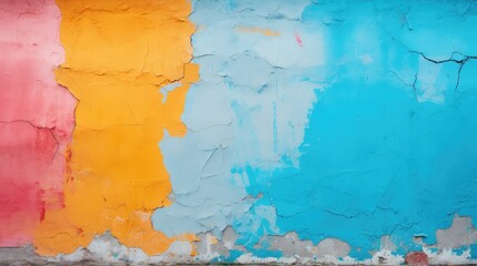 Obraz premium Abstract colorful wall over a cracked surface background