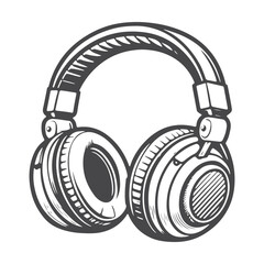 Wireless headphones on a white background. Vector illustration