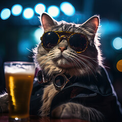 Cats Drinking and Partying at the club, pub, bar, festival, party