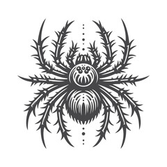 Venomous spider on white background. Vector illustration