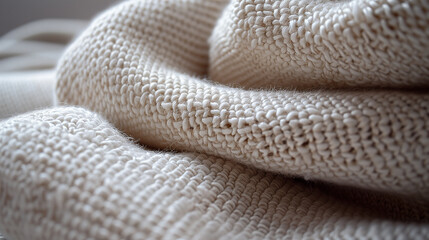 quiet luxury closeup of beige wool, sheepskin fabric texture - obrazy, fototapety, plakaty