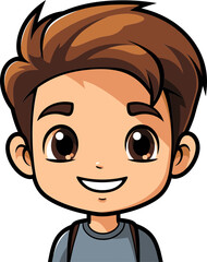 Vector Illustration of a Joyful Boy Dynamic Poses Boy Vector Set