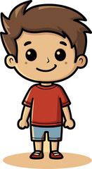 Vector Drawing of a Spirited Boy Youthful Charm Boy Vector Artwork