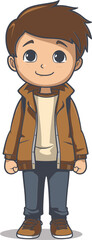 Boyhood Wonder Vector Portrait Adorable Kid Vector Illustration