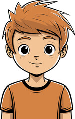 Youthful Antics Boy Vector Drawing Vector Artwork of a Dynamic Boy