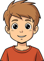 Vector Drawing of a Playful Boy Captating Energy Boy Vector Scene