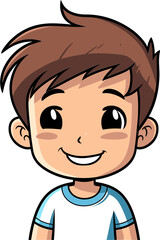 Boyish Charm in Vector Design Vector Illustration of a Happy Boy