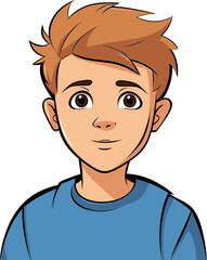 Captating Poses Boy Vector Illustration Vector Portrait of a Playful Child