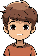 Youthful Spirit Boy Vector Design Vector Sketch of a Smiling Boy