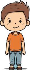 Vector Design of a Cheerful Kid Boyish Charisma Vector Portrait