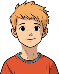 Obraz premium Vector Drawing of an Energetic Boy Expresse Gestures Boy Vector Scene