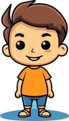 Adventurous Stance Boy Vector Art Vector Sketch of a Happy Child