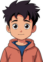 Vector Portrait of a Radiant Boy Dynamic Movements Boy Vector Art