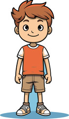 Vector Artwork of a Dynamic Boy Vector Scene of a Joyful Kid