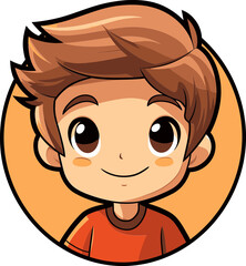 Boyhood Adventures Vector Illustration Vector Portrait of a Radiant Boy