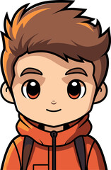 Vector Art of a Curious Child Boyish Charm in Vector Design