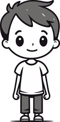 Vector Drawing of a Cheerful Child Innocent Radiance Boy Vector Scene